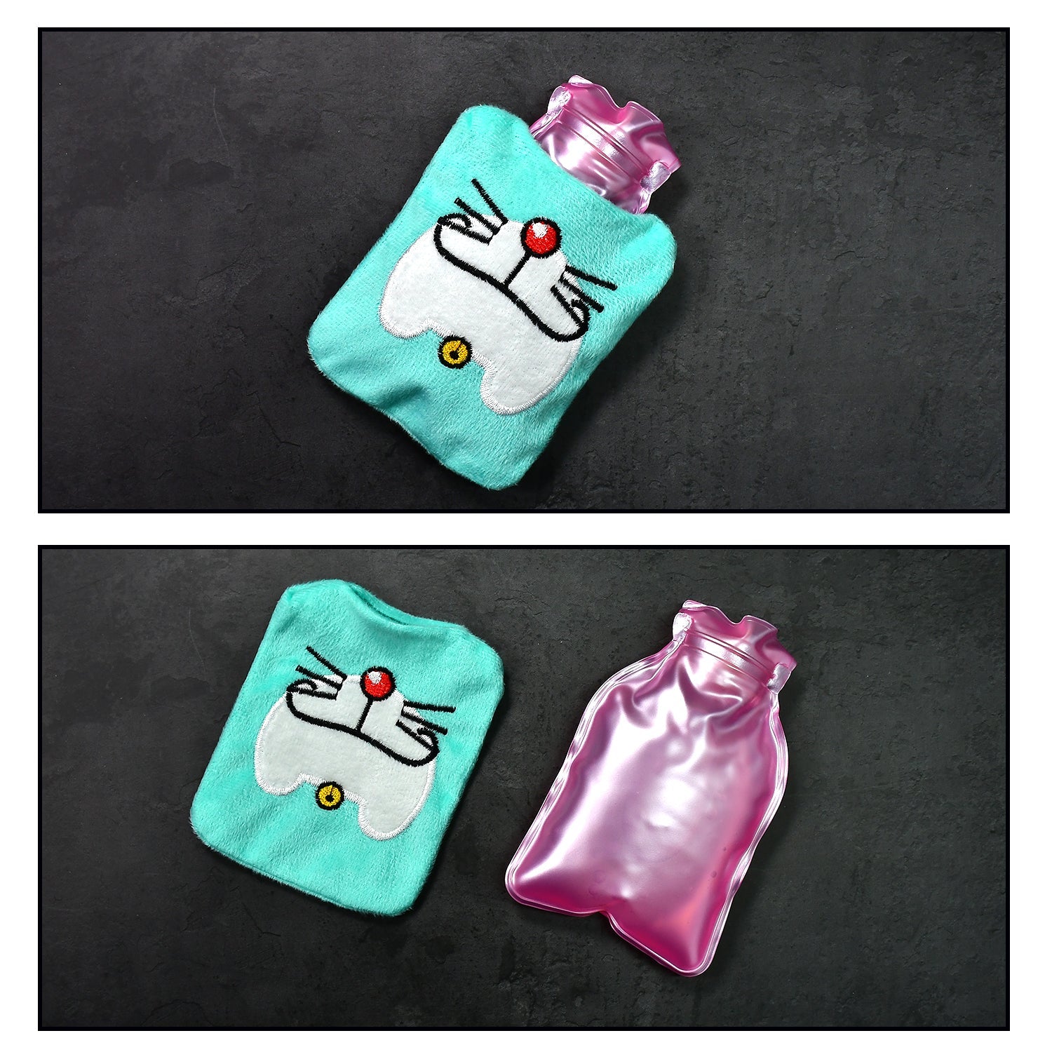 6529 Doremon Cartoon small Hot Water Bag with Cover for Pain Relief, Neck, Shoulder Pain and Hand, Feet Warmer, Menstrual Cramps. 6529 Doremon Cartoon small Hot Water Bag with Cover for Pain Relief, Neck, Shoulder Pain and Hand, Feet Warmer, Menstrual Cramps.